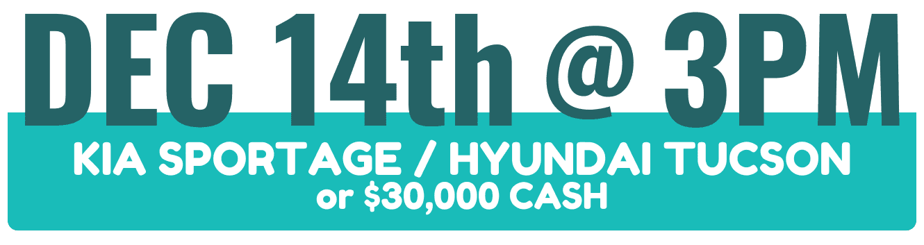 Kia Sportage, Hyundai Tucson or $30,000 Cash