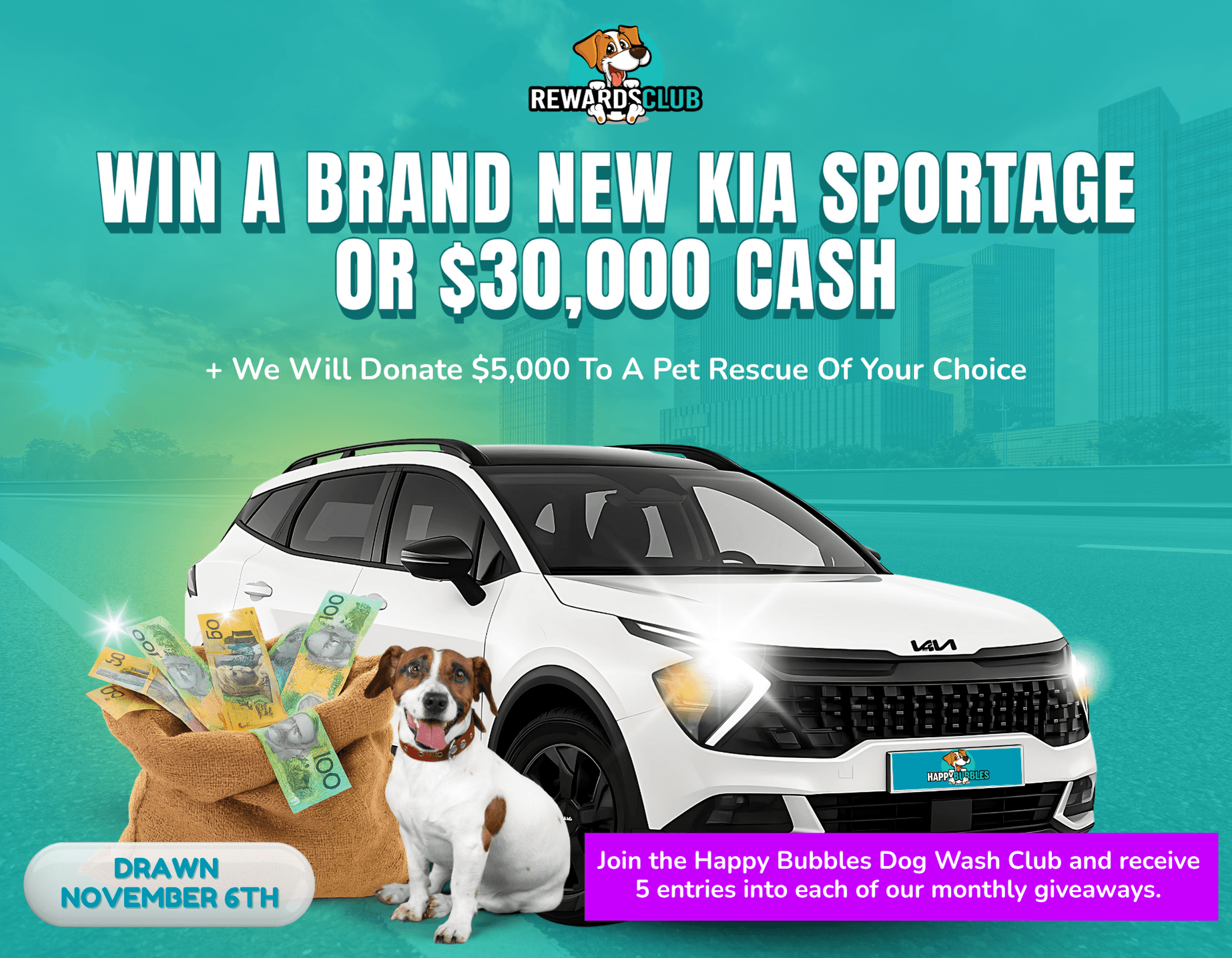 Win a brand new Kia Sportage or $30,000 cash!