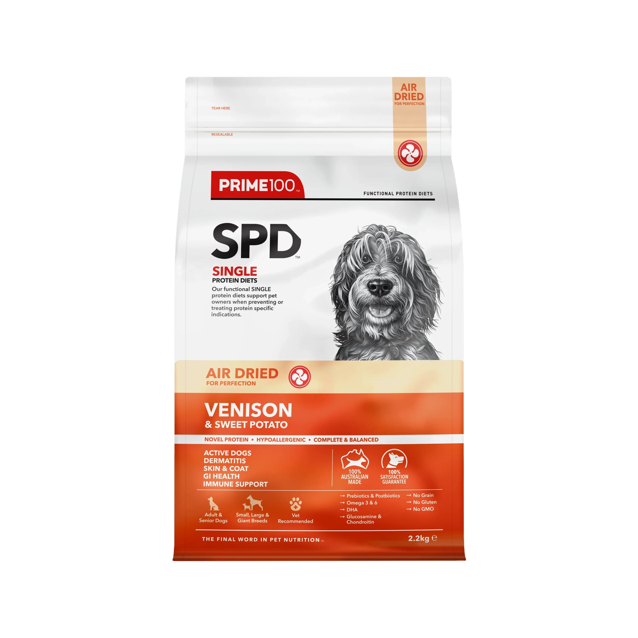 Prime100 - SPD Air Dried - Venison & Sweet Potato 2.2kg